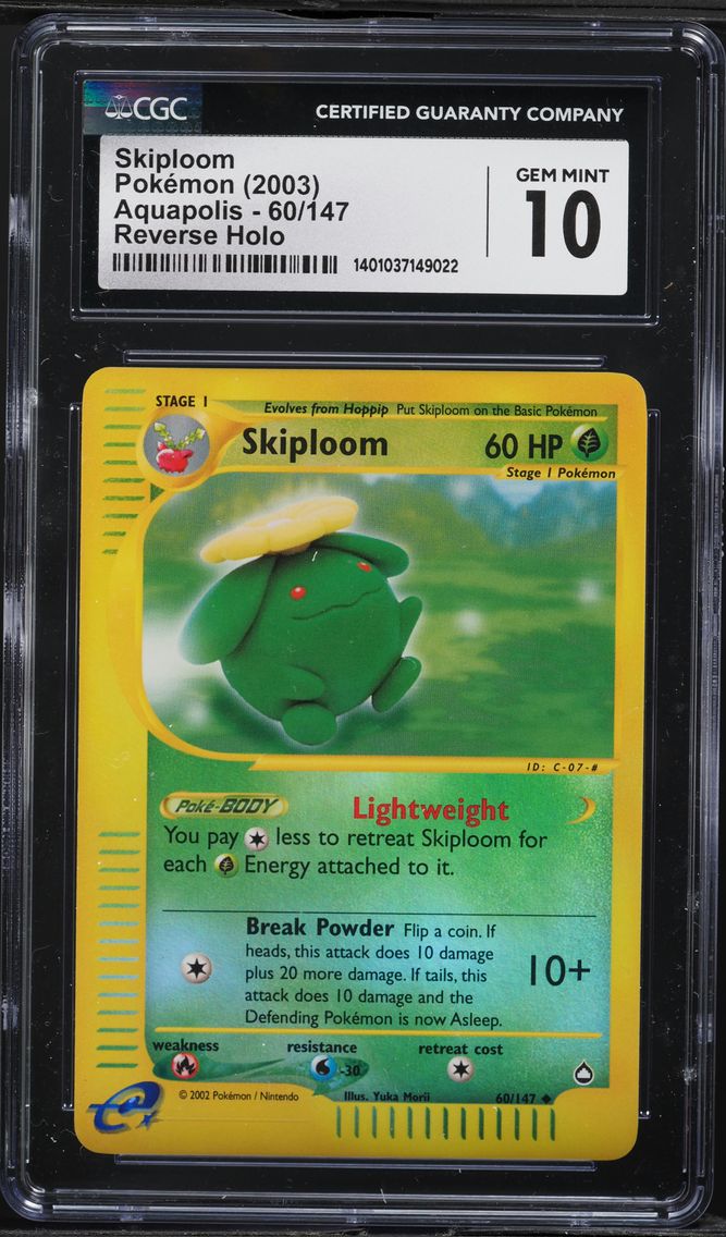 2003 #60 Skiploom-Reverse Foil CGC 10 Aquapolis Pokemon