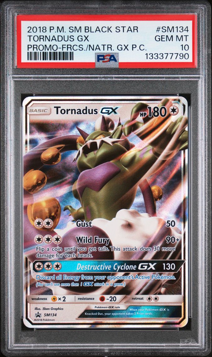 2018 #SM134 Tornadus GX PSA 10 SM Black Star Promo