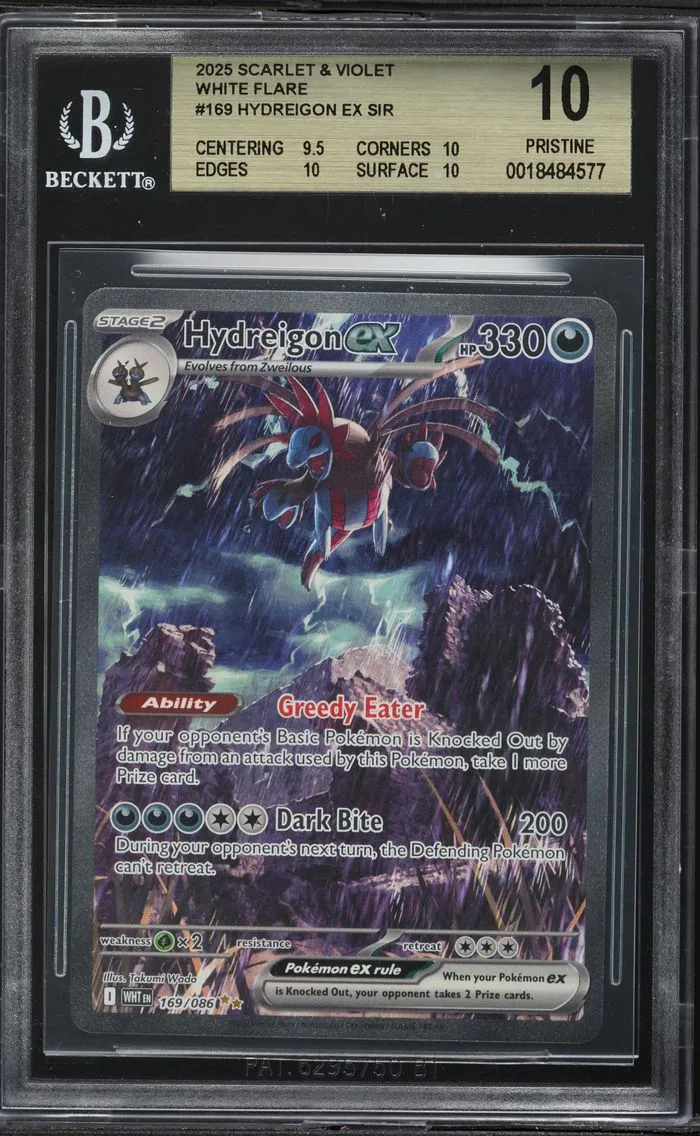 2025 #169 Hydreigon EX BGS 10 Wht EN-White Flare Pokemon