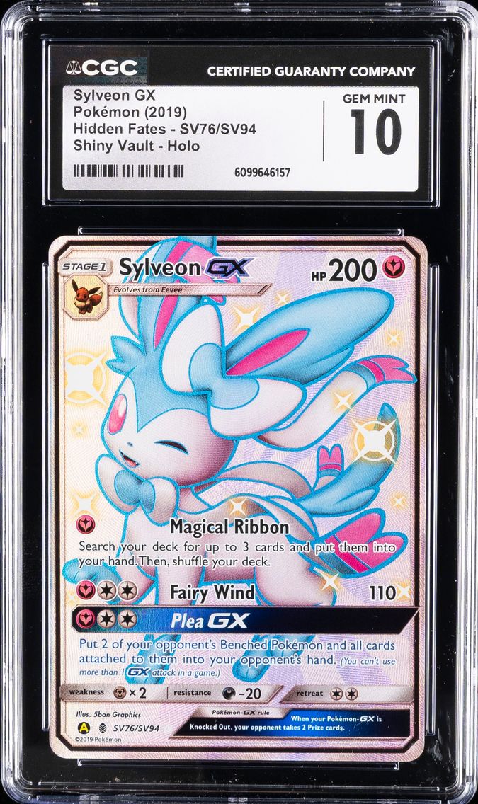 2019 #SV76 Full Art/Sylveon GX CGC 10 Sun & Moon Hidden Fates Pokemon