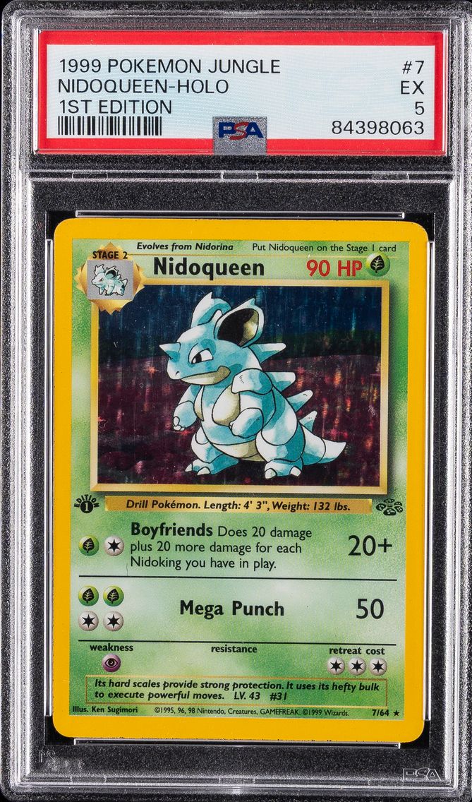 1999 #7 Nidoqueen-Holo 1st Edition PSA 5 Jungle Pokemon