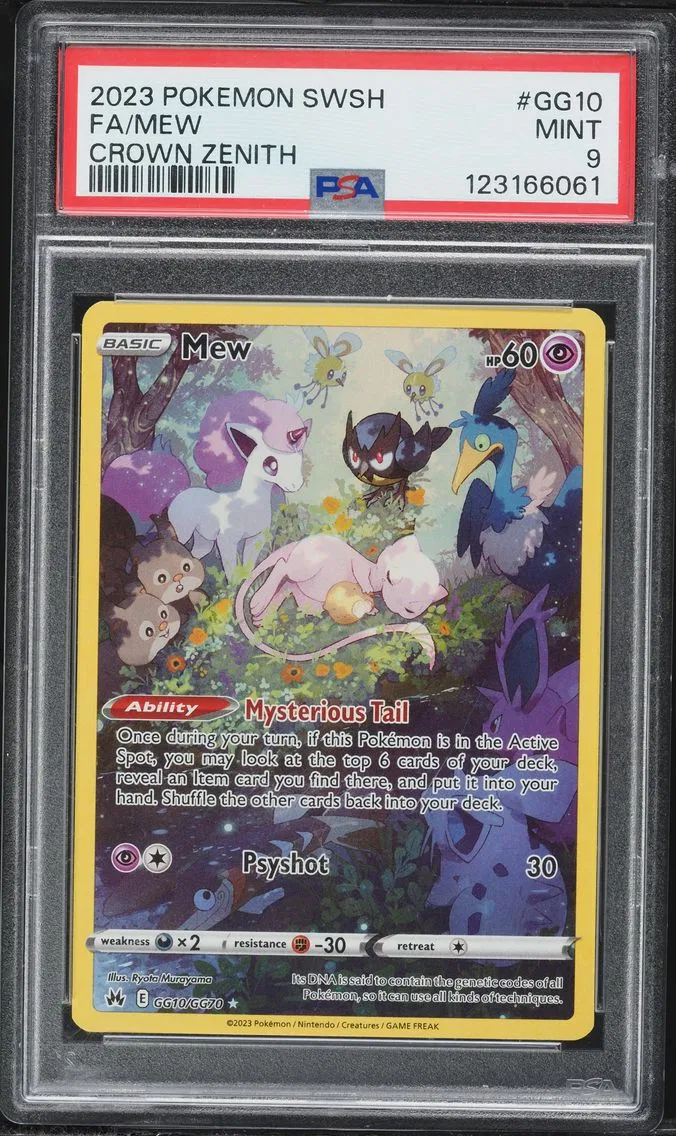 2023 #GG10 Full Art/Mew PSA 9 Sword and Shield Crown Zenith Pokemon