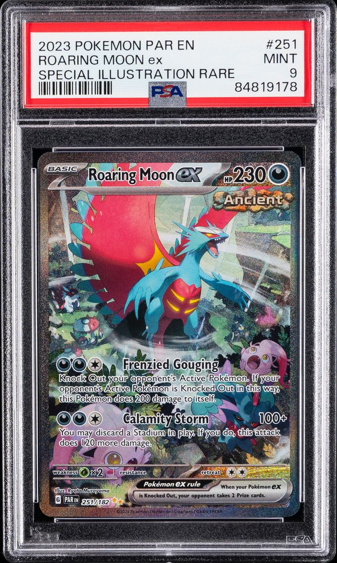 2023 #251 Roaring Moon EX PSA 9 Par EN-Paradox Rift Pokemon