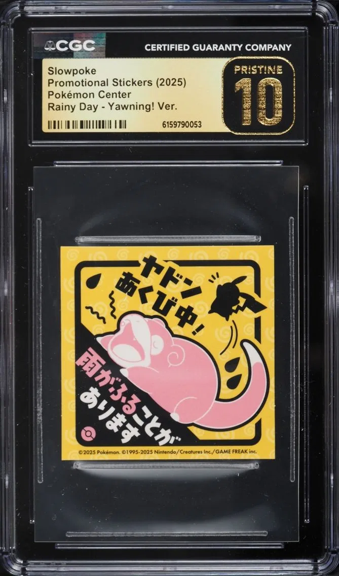 2025 Pokemon Japanese Promo Stickers Center Rainy Day Yawning! Version Slowpoke CGC 10 PRISTINE