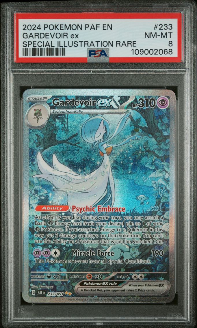 2024 #233 GARDEVOIR EX PSA 8 POKEMON PAF EN-PALDEAN FATES | SPECIAL ILLUSTRATION RARE