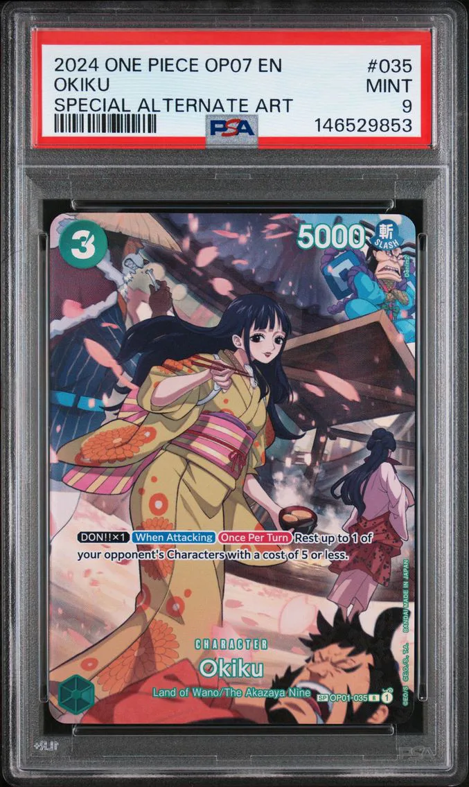 2024 #035 Okiku PSA 9 One Piece OP07-500 Years in the Future