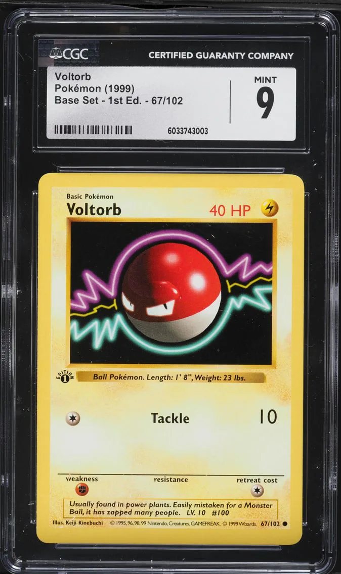 1999 #67 Voltorb 1st Edition CGC 9 Game Pokemon