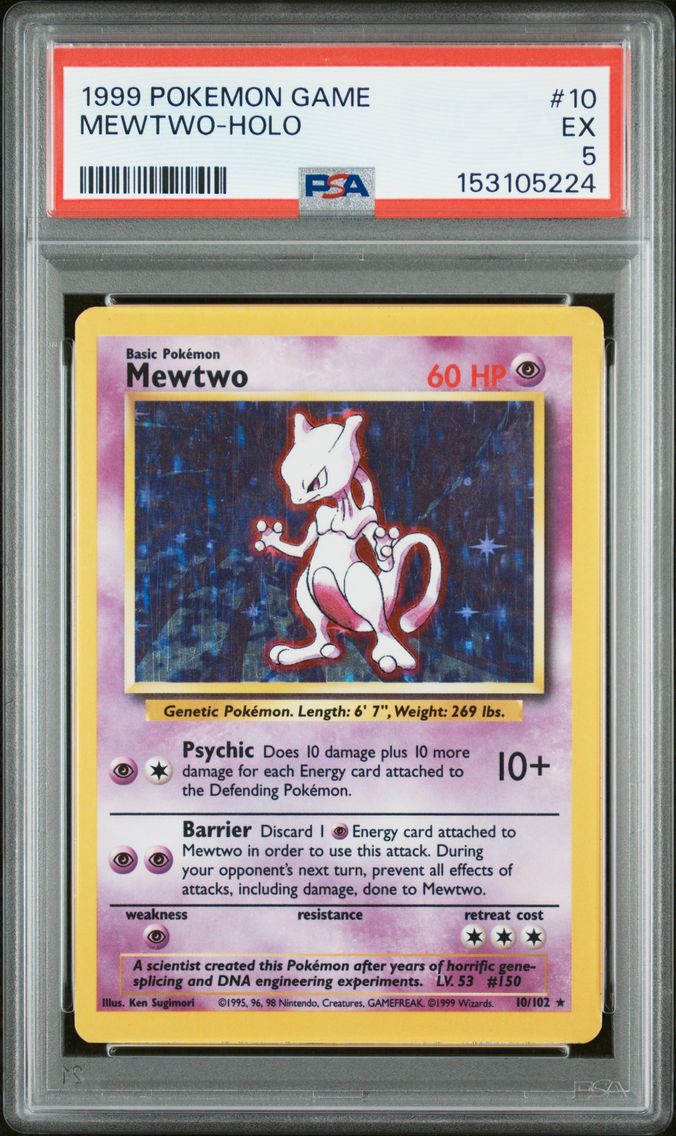 1999 #10 Mewtwo-Holo PSA 5 Game