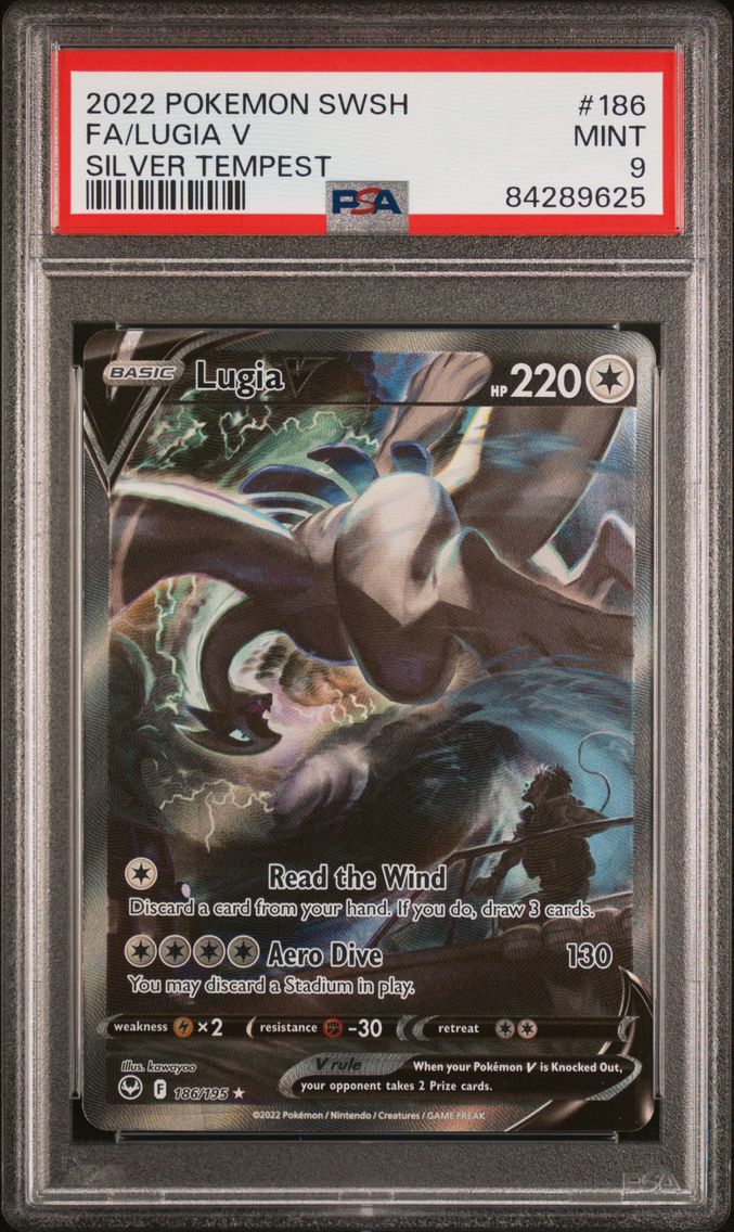 2022 #186 Full Art/Lugia V PSA 9 Sword & Shield Silver Tempest