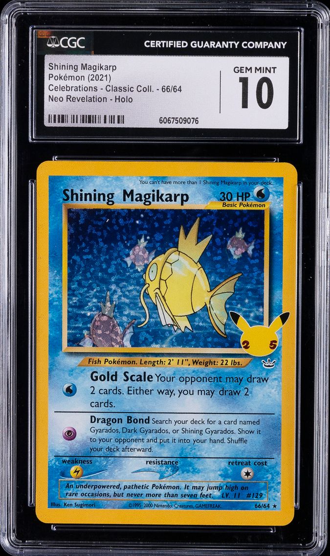 2021 #66 Shining Magikarp-Holo CGC 10 Celebrations Classic Collection Pokemon