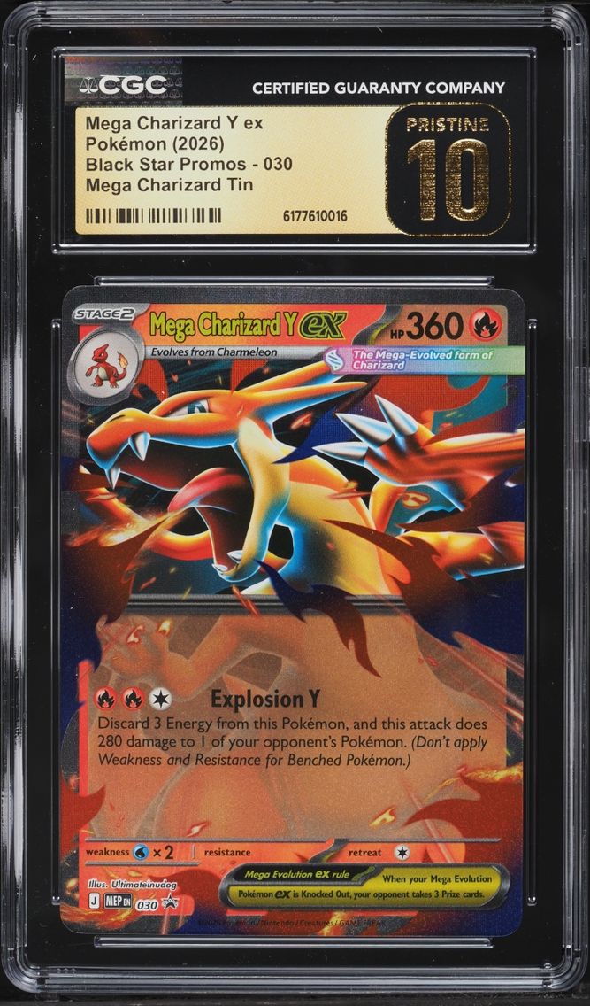 2026 Pokemon Mega Evolution Black Star Promo Tin Mega Charizard Y ex #30 CGC 10 PRISTINE
