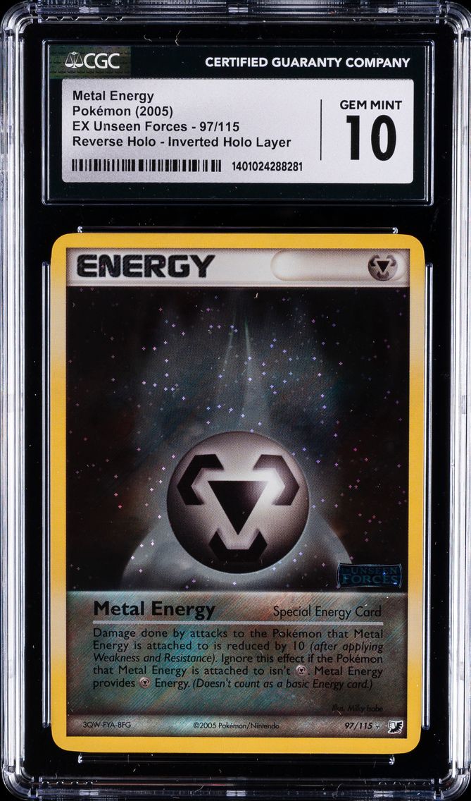 2005 #97 Metal Energy CGC 10 Gem Mint Pokemon EX Unseen Forces | Reverse Holo - Inverted Holo Layer