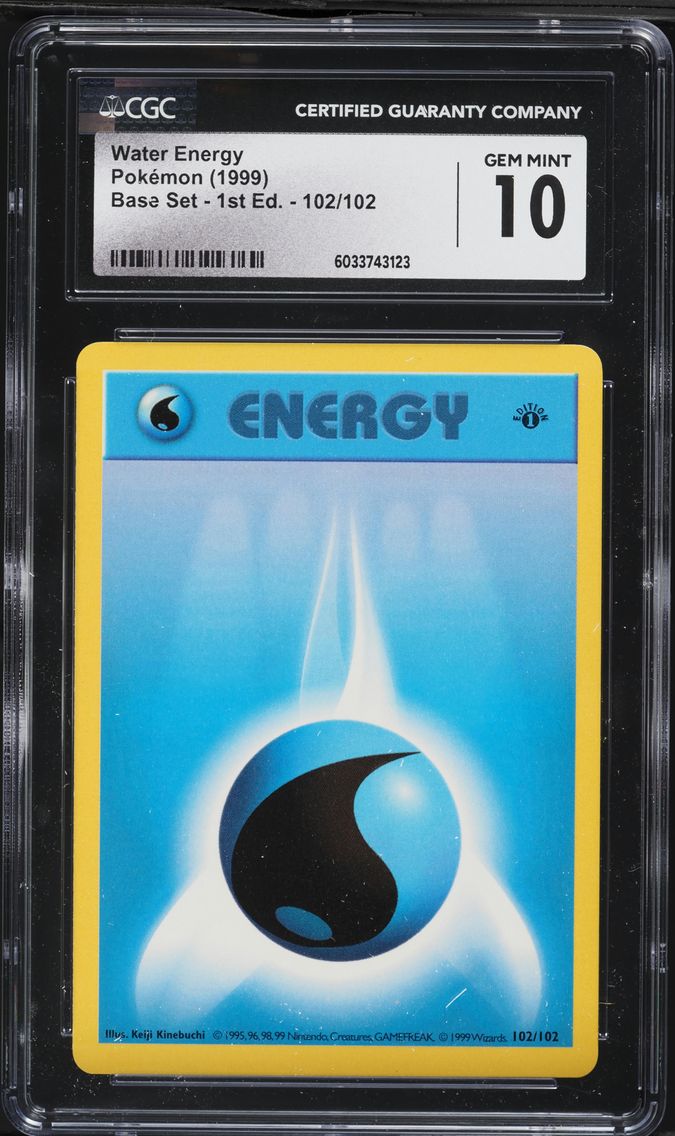 1999 #102 Water Energy 1st Edition CGC 10 Game Pokemon