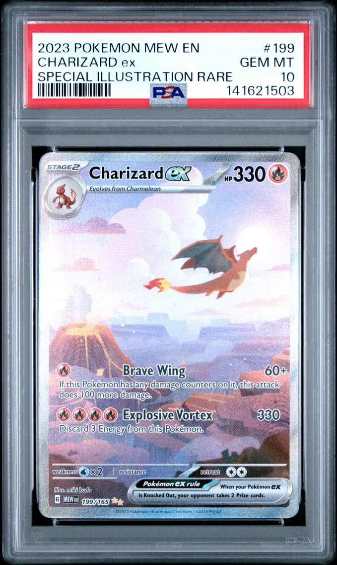 2023 #199 Charizard EX PSA 10 Mew EN-151