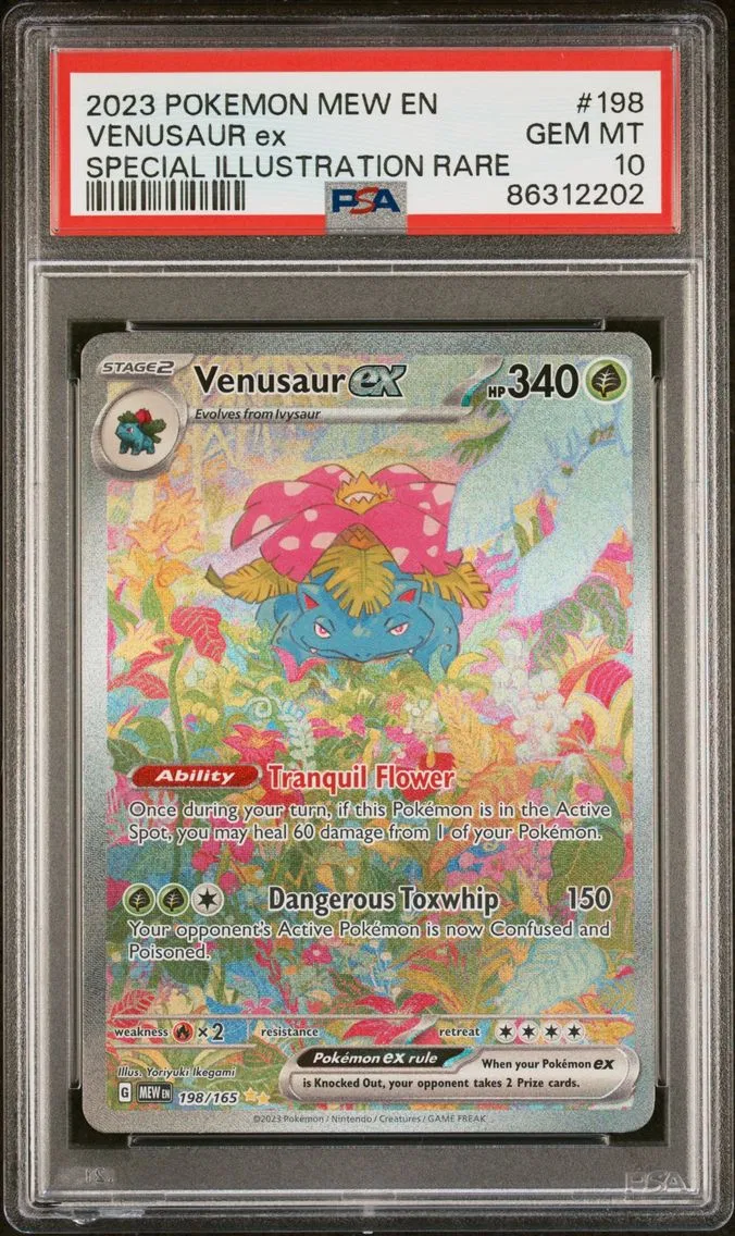 2023 #198 Venusaur EX PSA 10 Mew EN-151 Pokemon