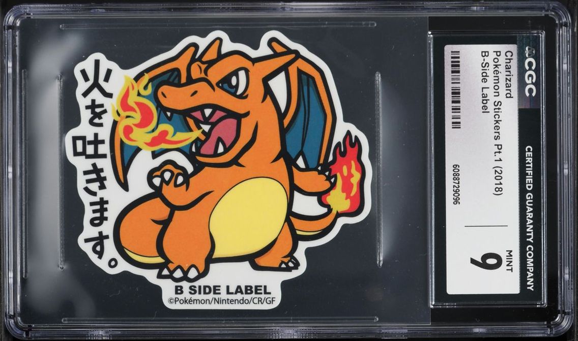 2018 Pokemon Japanese Stickers Part 1 B-Side Label Charizard CGC 9 MINT