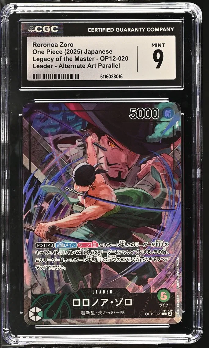 2025 #OP12-020 Roronoa Zoro CGC 9 Legacy of the Master (OP12) - Japanese