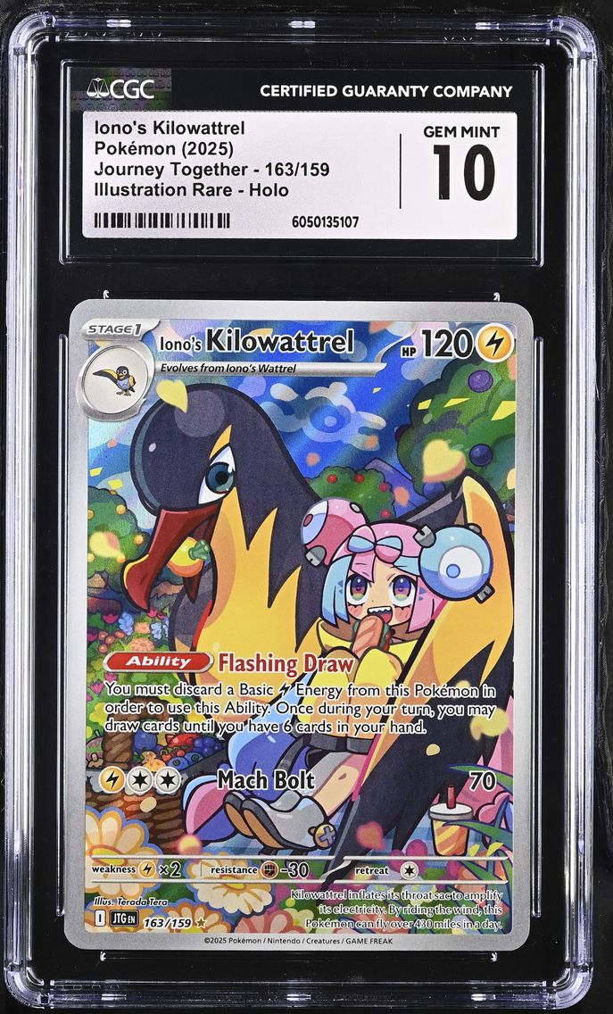 2025 #163 Iono's Kilowattrel CGC 10 Journey Together - JTG EN - English