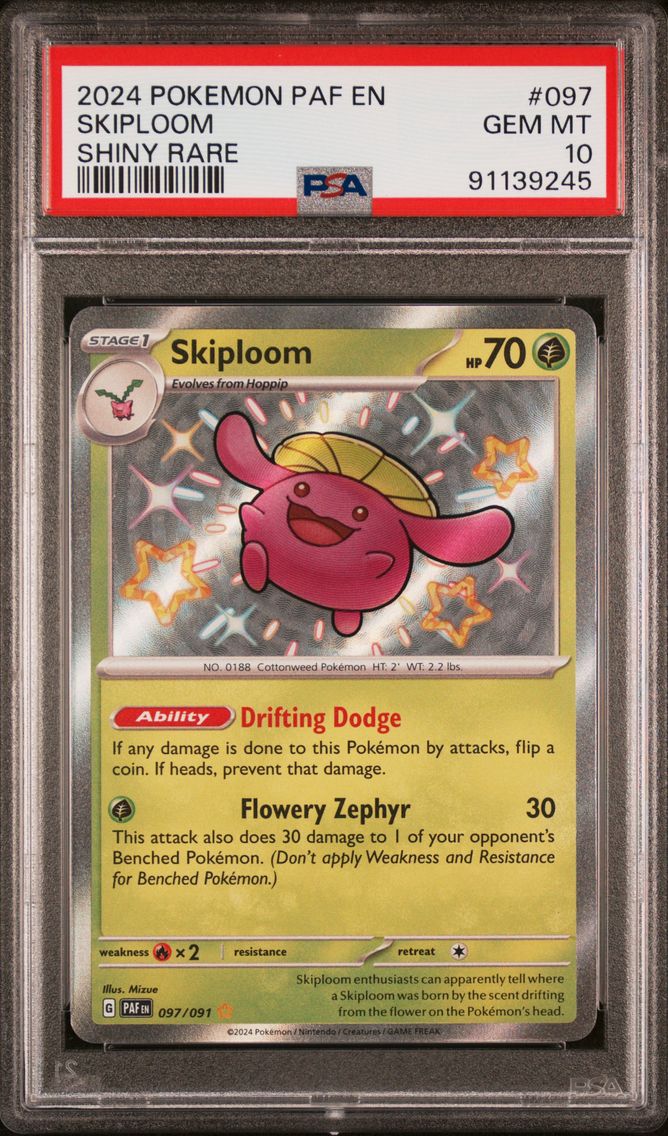 2024 #097 SKIPLOOM PSA 10 POKEMON PAF EN-PALDEAN FATES | SHINY RARE
