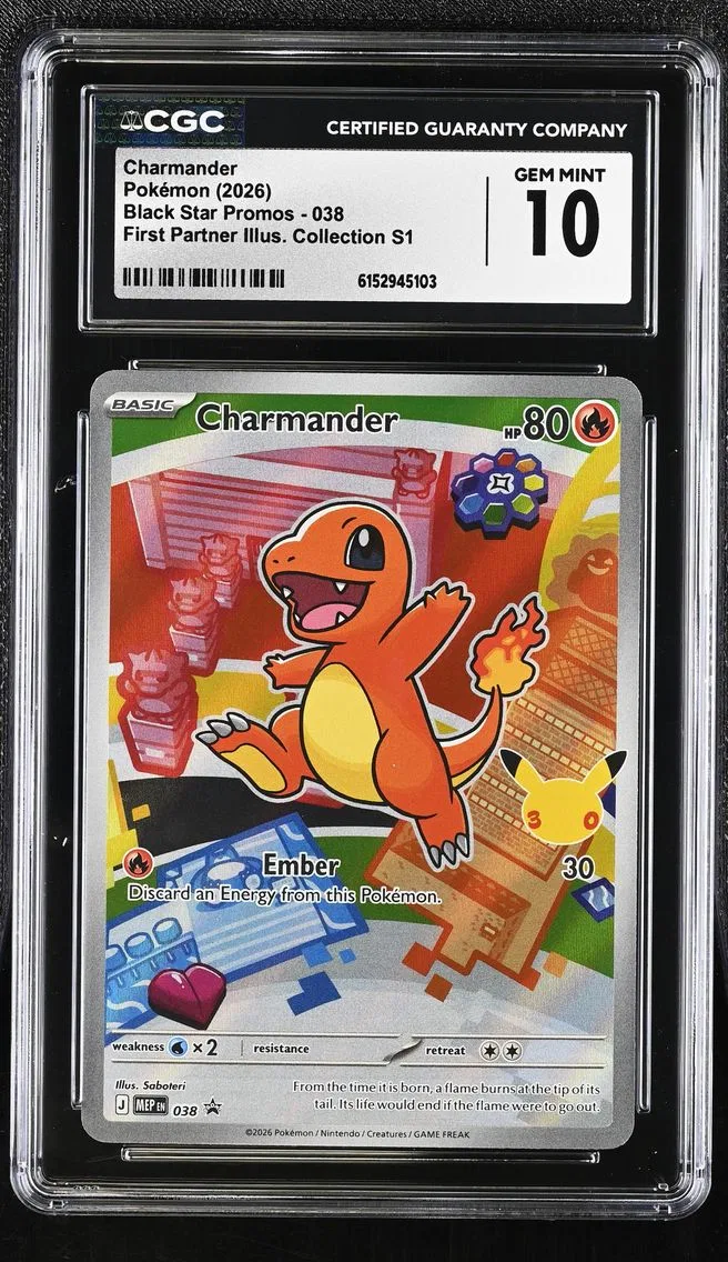 2026 #038 Charmander CGC 10 Black Star Promos - Mega Evolution MEP EN - English