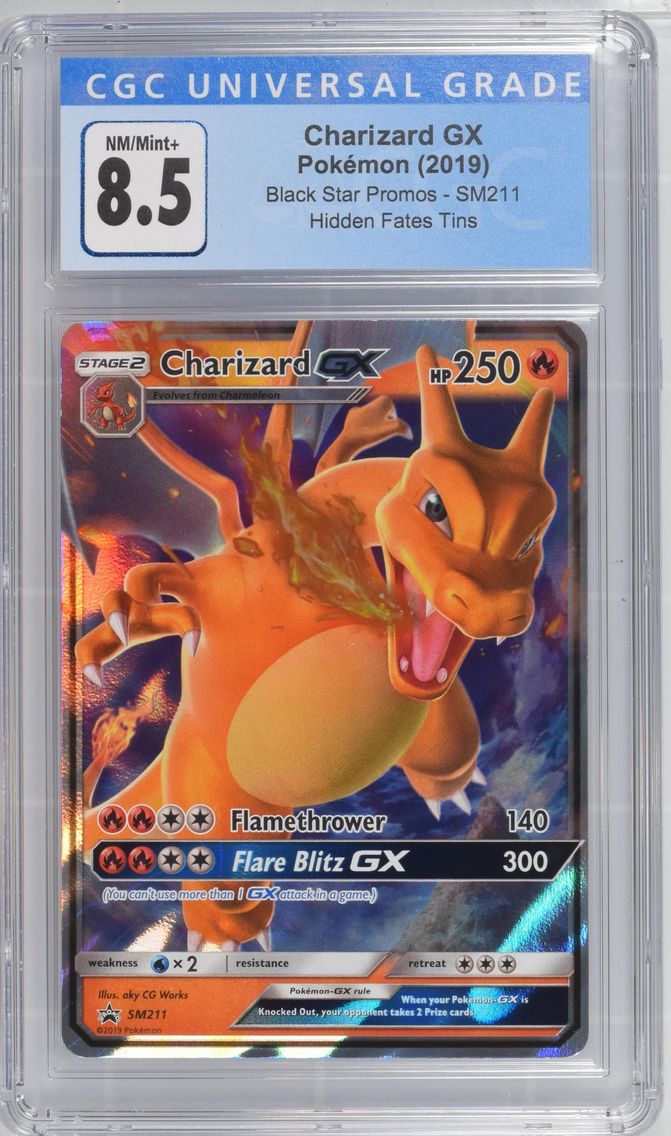 2019 #SM211 Charizard GX CGC 8.5 Black Star Promos - Sun & Moon - English