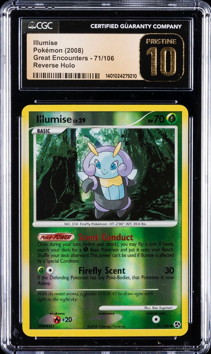 2008 #71 Illumise CGC 10 Perfect Pokemon | Great Encounters, Reverse Holo