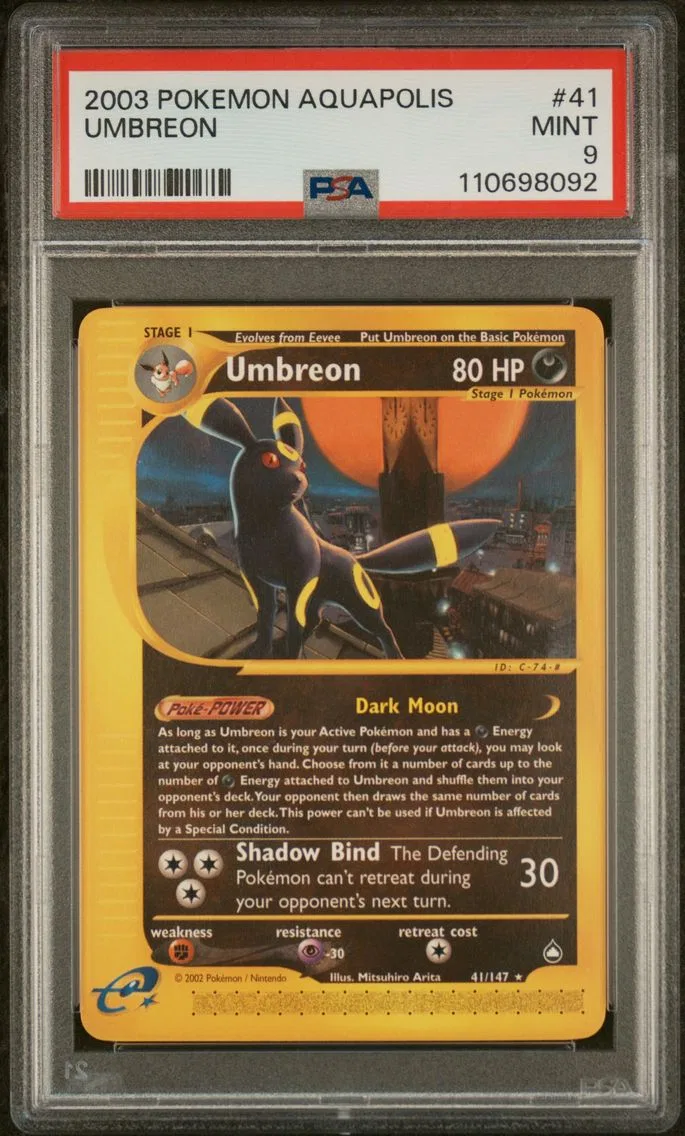 2003 #41 Umbreon PSA 9 Aquapolis Pokemon