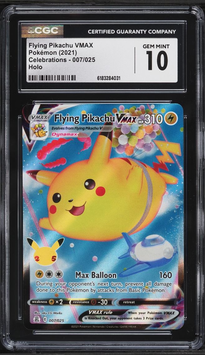 2021 #7 Flying Pikachu VMAX CGC 10 Pokemon Sword & Shield Celebrations Full Art