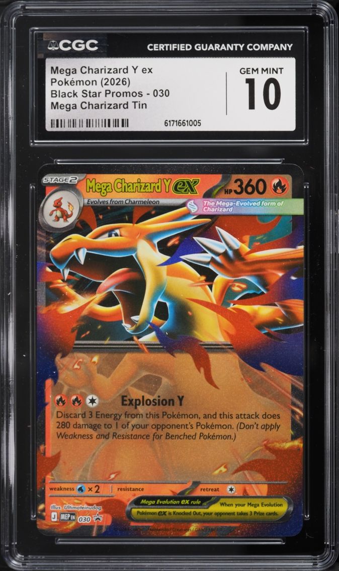 2026 Pokemon Mega Evolution Promo Tin Mega Charizard Y Ex #30 CGC 10 GEM MINT