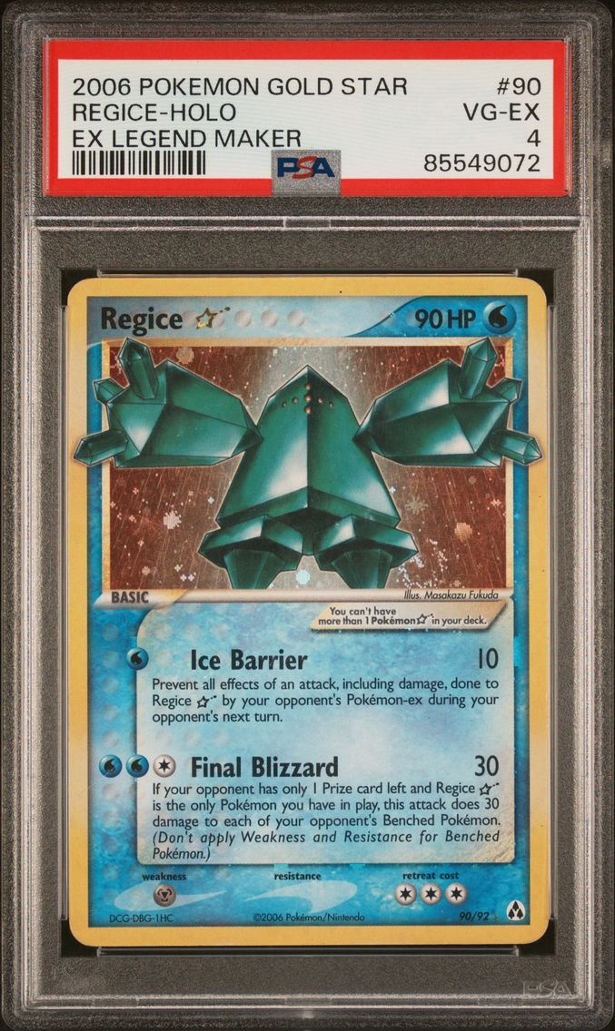 2006 #90 Regice-Holo Gold Star PSA 4 EX Legend Maker