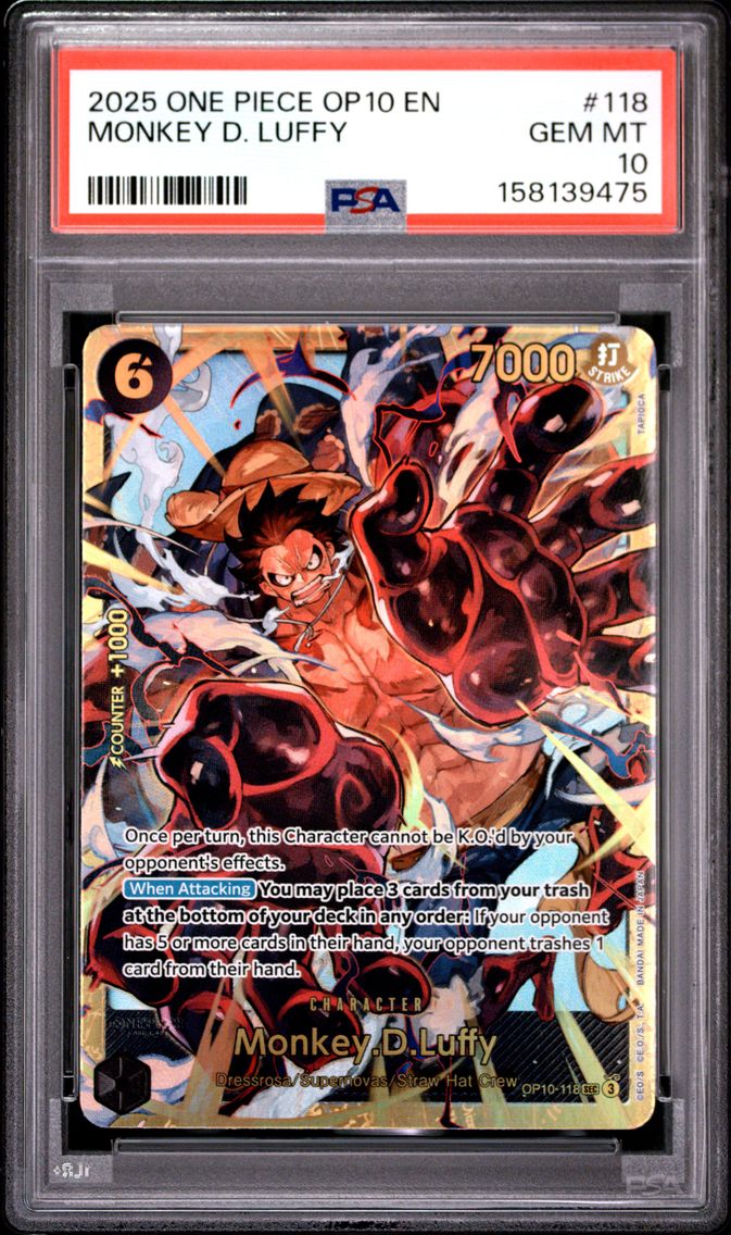 2025 #118 Monkey D. Luffy PSA 10 One Piece OP10-Royal Blood