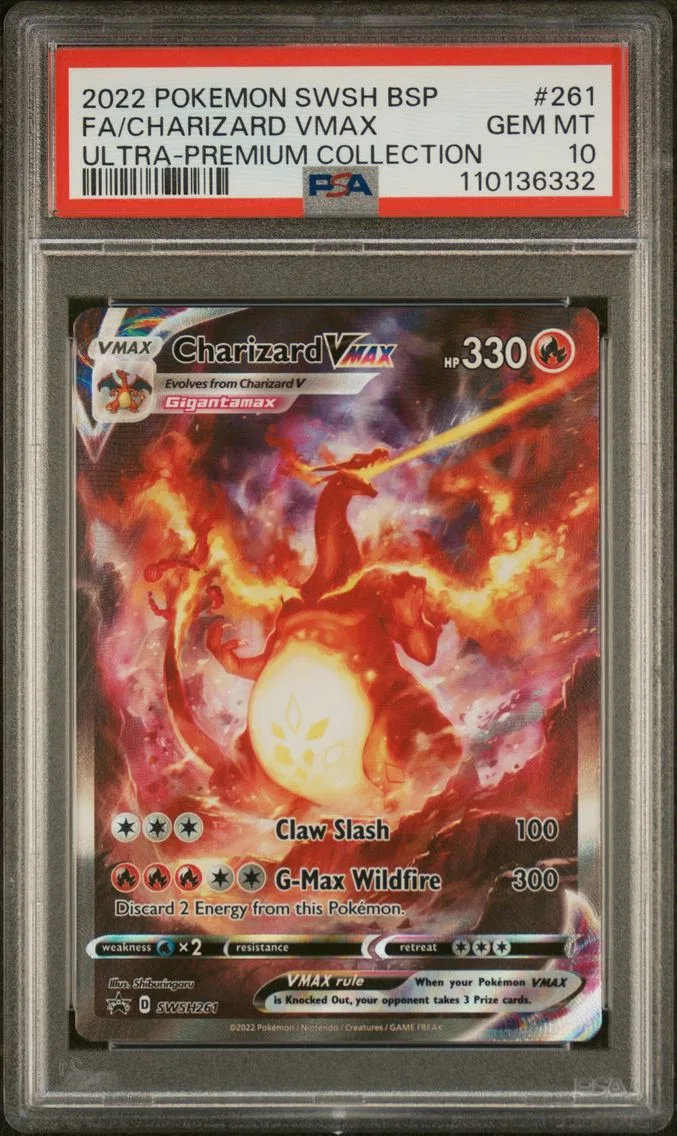 2022 #261 Full Art/Charizard Vmax PSA 10 Swsh Black Star Promo