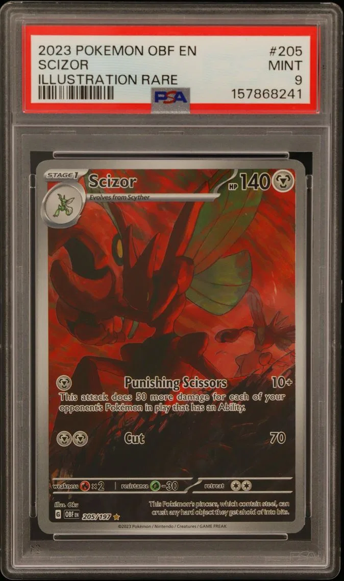 2023 #205 Scizor PSA 9 Obf EN-Obsidian Flames