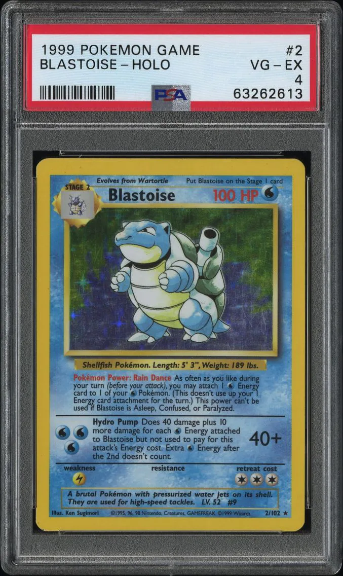 1999 #2 Blastoise-Holo PSA 4 Game