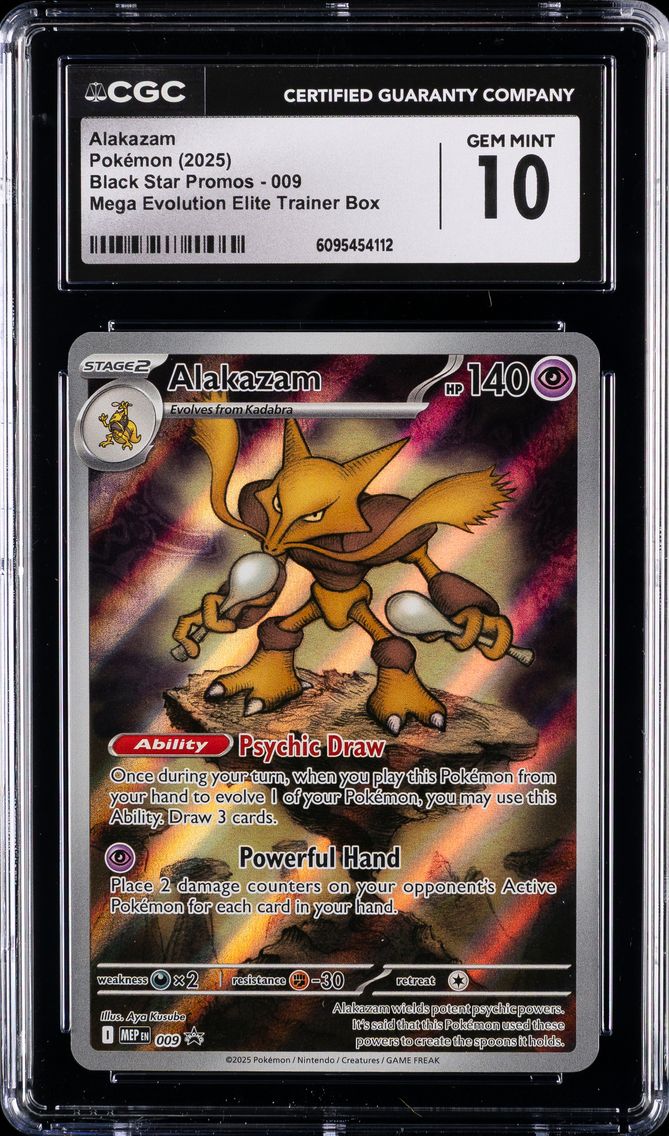 2025 #009 Alakazam CGC 10 Black Star Promos - Mega Evolution MEP EN - English Pokemon