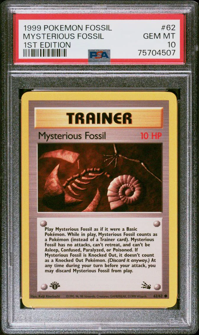 1999 #62 Mysterious Fossil 1st Edition PSA 10 Fossil Pokemon