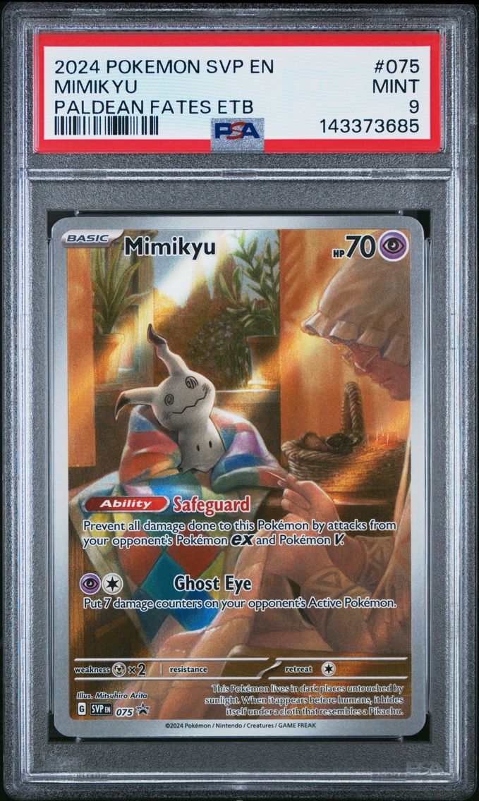 2024 #075 Mimikyu PSA 9 Svp EN-SV Black Star Promo