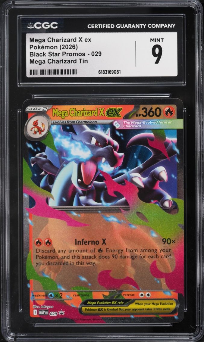 2026 Pokemon Mega Evolution Promo Tin Mega Charizard X EX #29 CGC 9 MINT