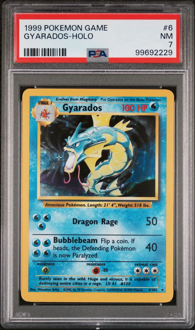 1999 #6 Gyarados-Holo PSA 7 Game Pokemon
