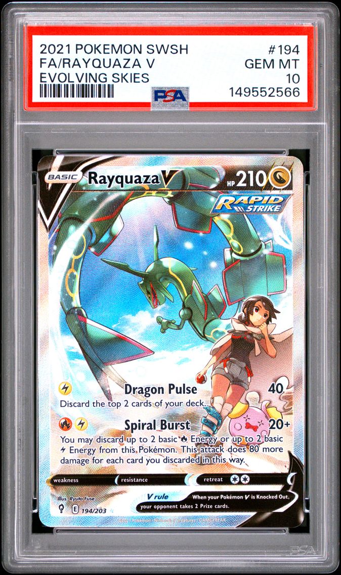 2021 #194 Full Art/Rayquaza V PSA 10 Sword & Shield Evolving Skies