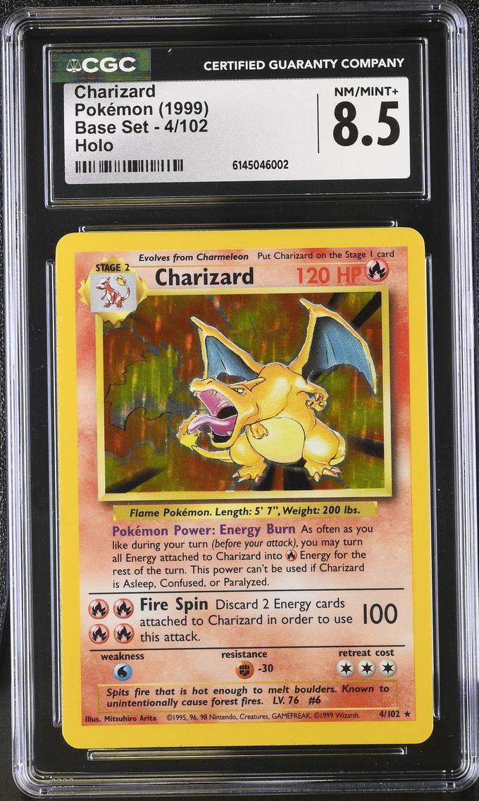 1999 #4 Charizard CGC 8.5 Base Set - Unlimited - English
