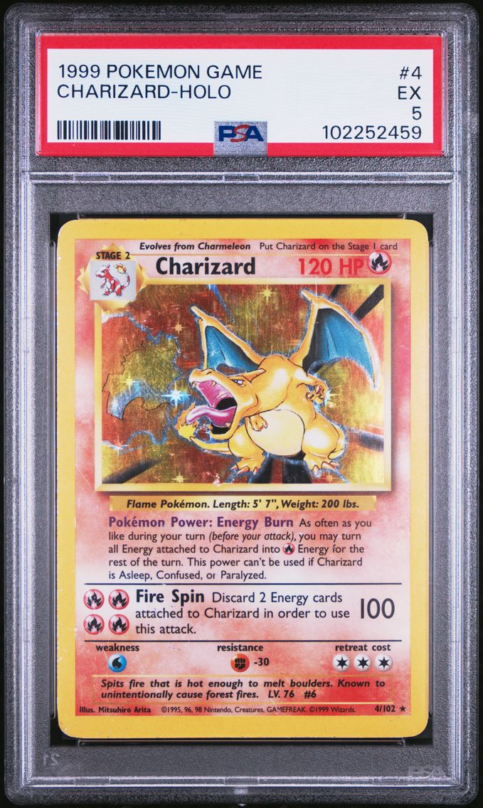1999 #4 Charizard-Holo PSA 5 Game Pokemon