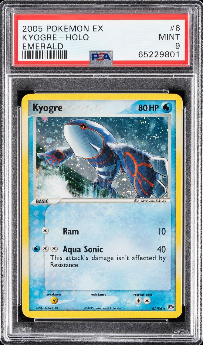2005 #6 KYOGRE-HOLO PSA 9 POKEMON EX EMERALD