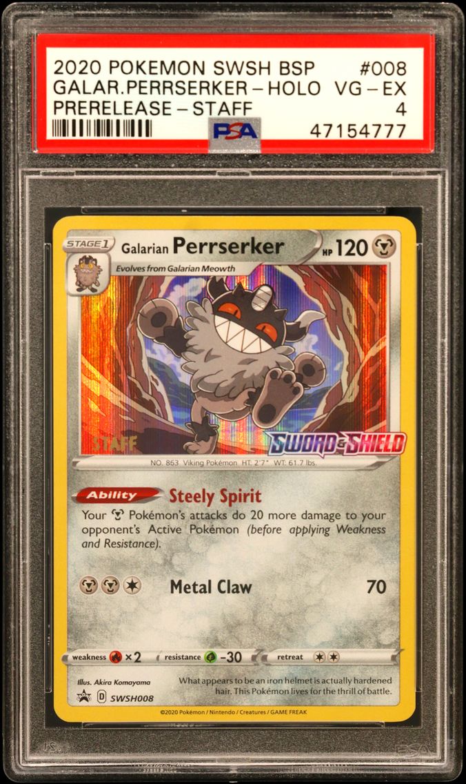 2020 #008 Galarian Perrserker-Holo PSA 4 Swsh Black Star Promo
