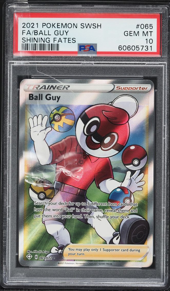 2021 #065 Full Art/Ball Guy PSA 10 Sword & Shield Shining Fates Pokemon
