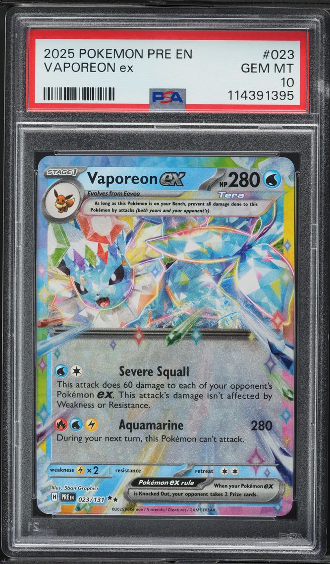 2025 #023 Vaporeon EX PSA 10 Pre EN-Prismatic Evolutions Pokemon