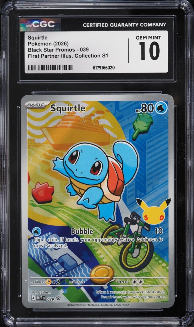 2026 Pokemon Mega Evolution Promo First Partner Full Art Squirtle #39 CGC 10 GEM MINT