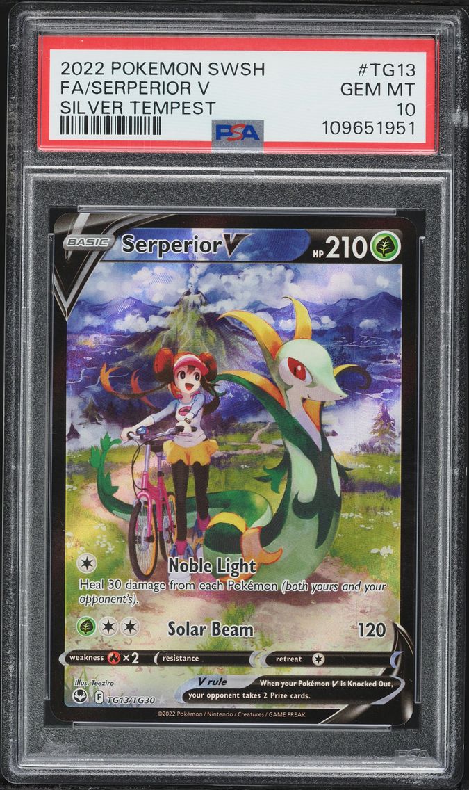 2022 #TG13 Full Art/Serperior V PSA 10 Sword & Shield Silver Tempest Pokemon