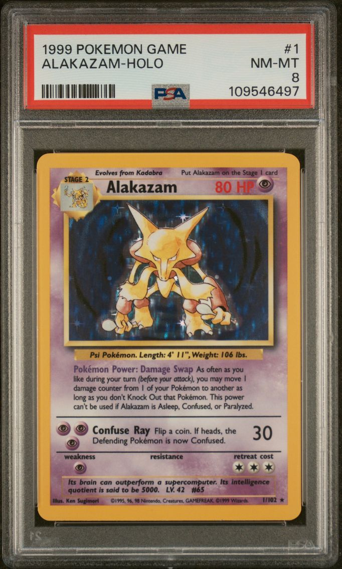 1999 #1 Alakazam-Holo PSA 8 Game Pokemon