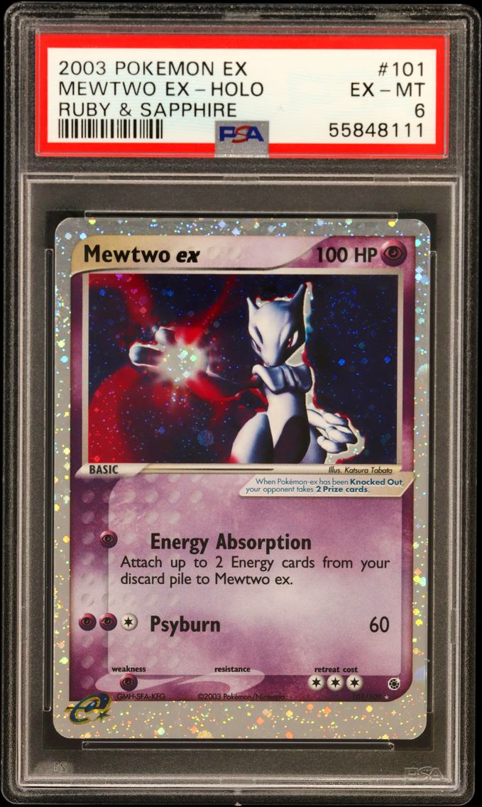 2003 #101 Mewtwo EX-Holo PSA 6 EX Ruby & Sapphire